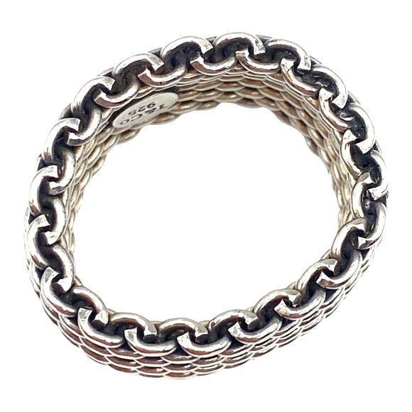 Tiffany & Co. Somerset .925 Sterling Silver Mesh Ring Size 7 100% Authentic - Picture 4 of 7